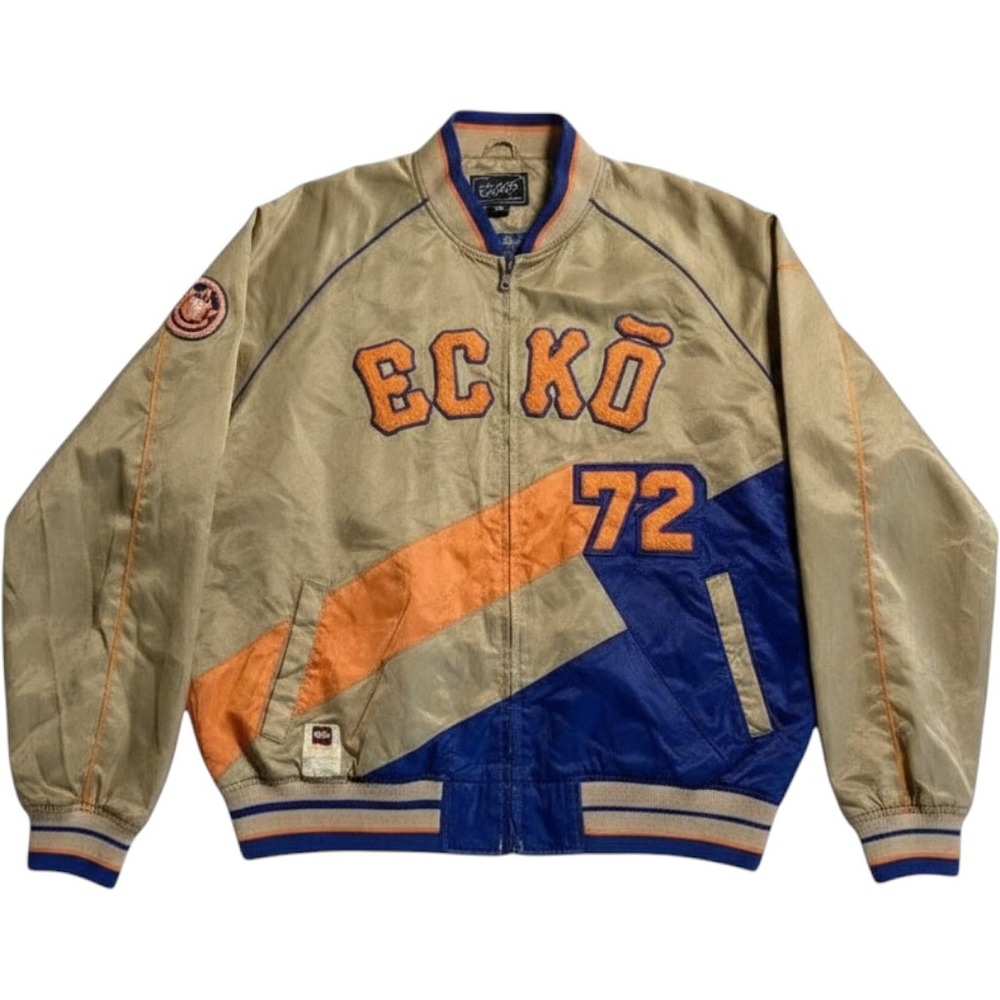 Vintage Ecko Unltd Track Jacket Mens 2XL Tan Blue Orange Y2K Streetwear 72